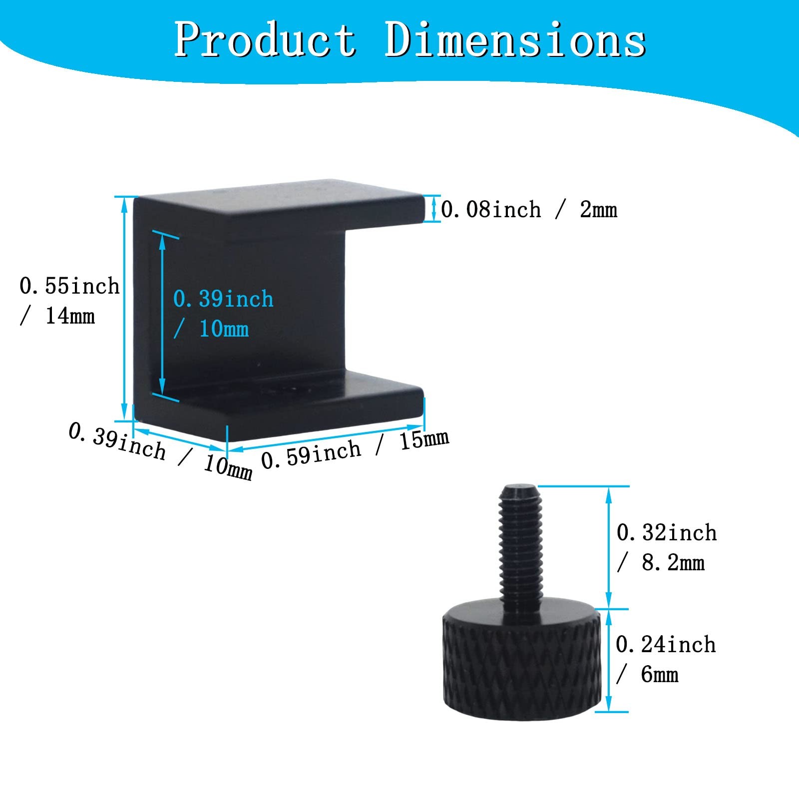 8PCS 3D Printer Glass Bed Clips, 3D Printer Lattice Glass Fixing Clamp