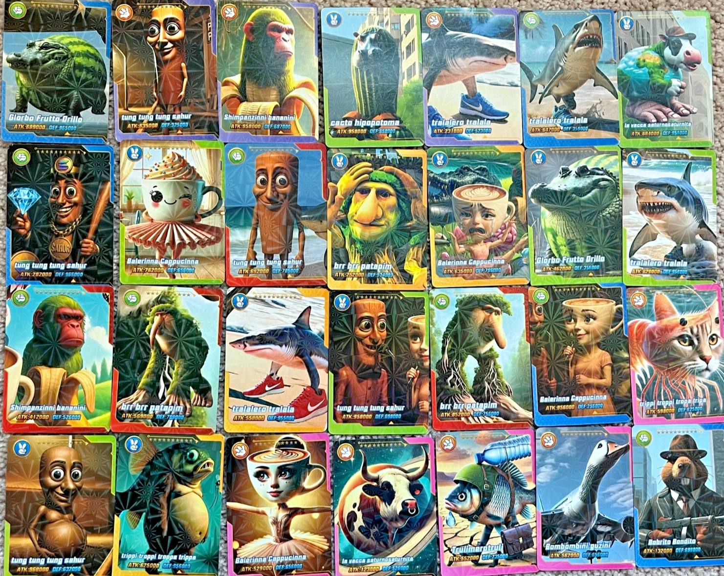 US SELLER Italian Brain Rot BRAINROT (24 PACKS, 192 Cards)+ CAPUCCINO Blue BONUS