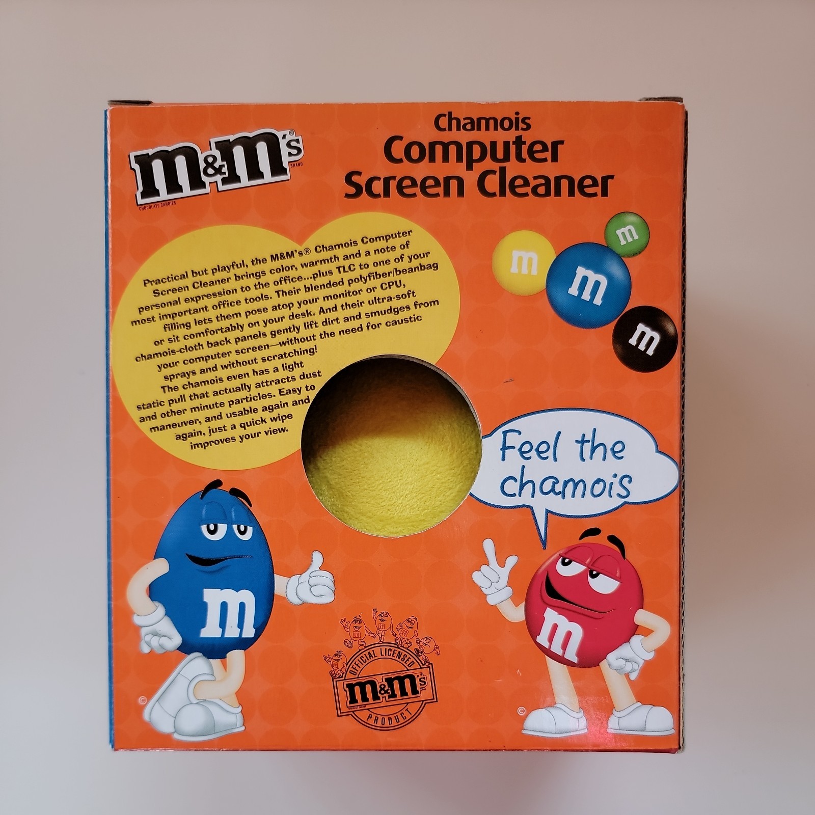 Vintage M&Ms Chamois Computer Screen Cleaner Yellow 2007 NIB