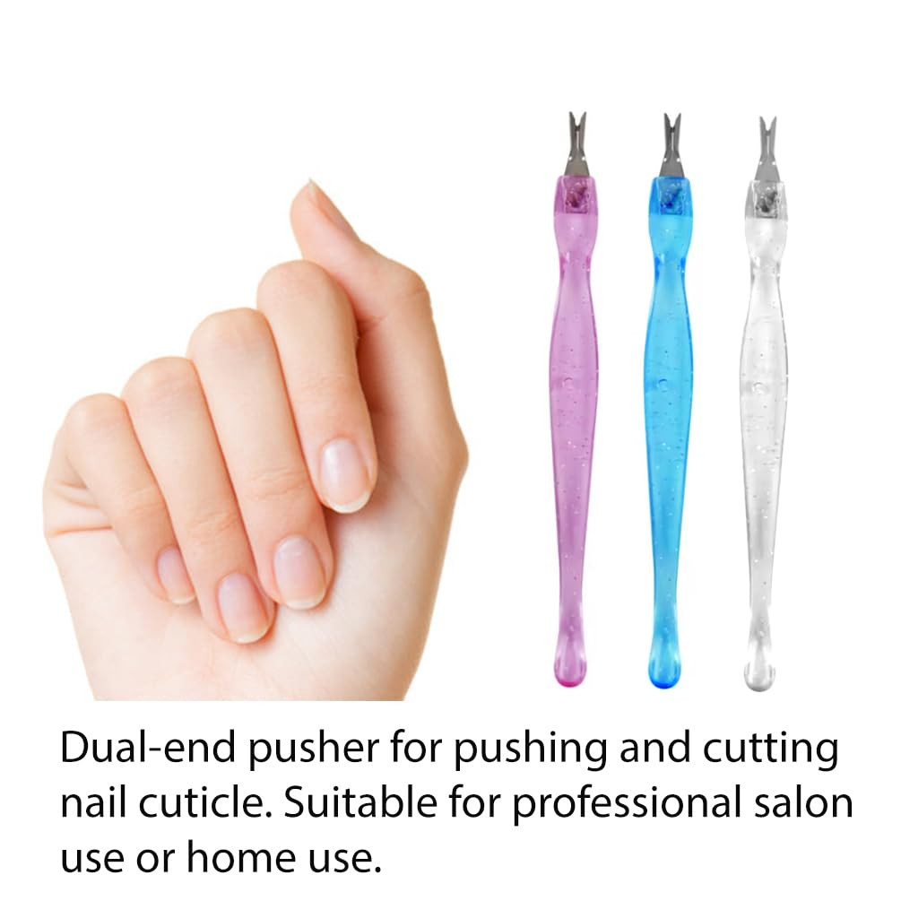 (3 Pack) Color Practical Nail Art Tools Pedicure Cuticle Trimmer Remover Pusher