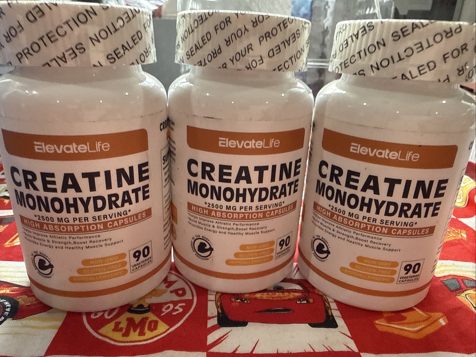 3X ElevateLife Creatine Monohydrate 2500mg, 90 Capsules Ea Exp 06/2026