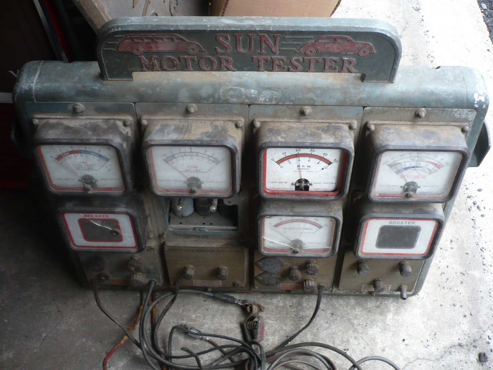 Vintage   Sun Motor Tester Master  for parts or restore free shipping