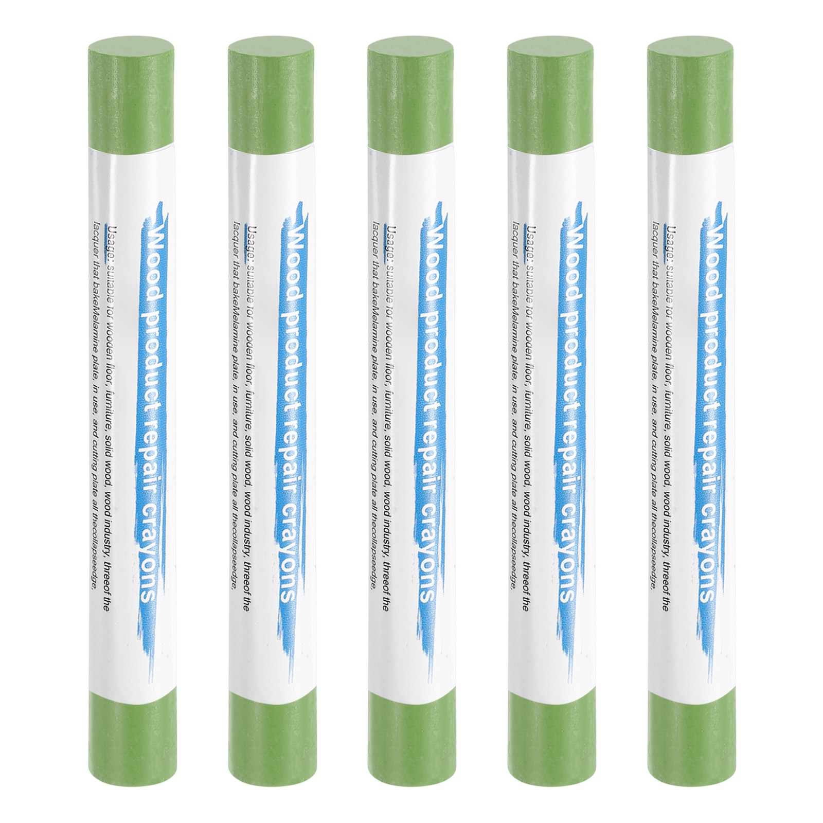 5pcs Wood Filler Sticks Wax Sticks for Scratches Wooden Holes, Grass Green