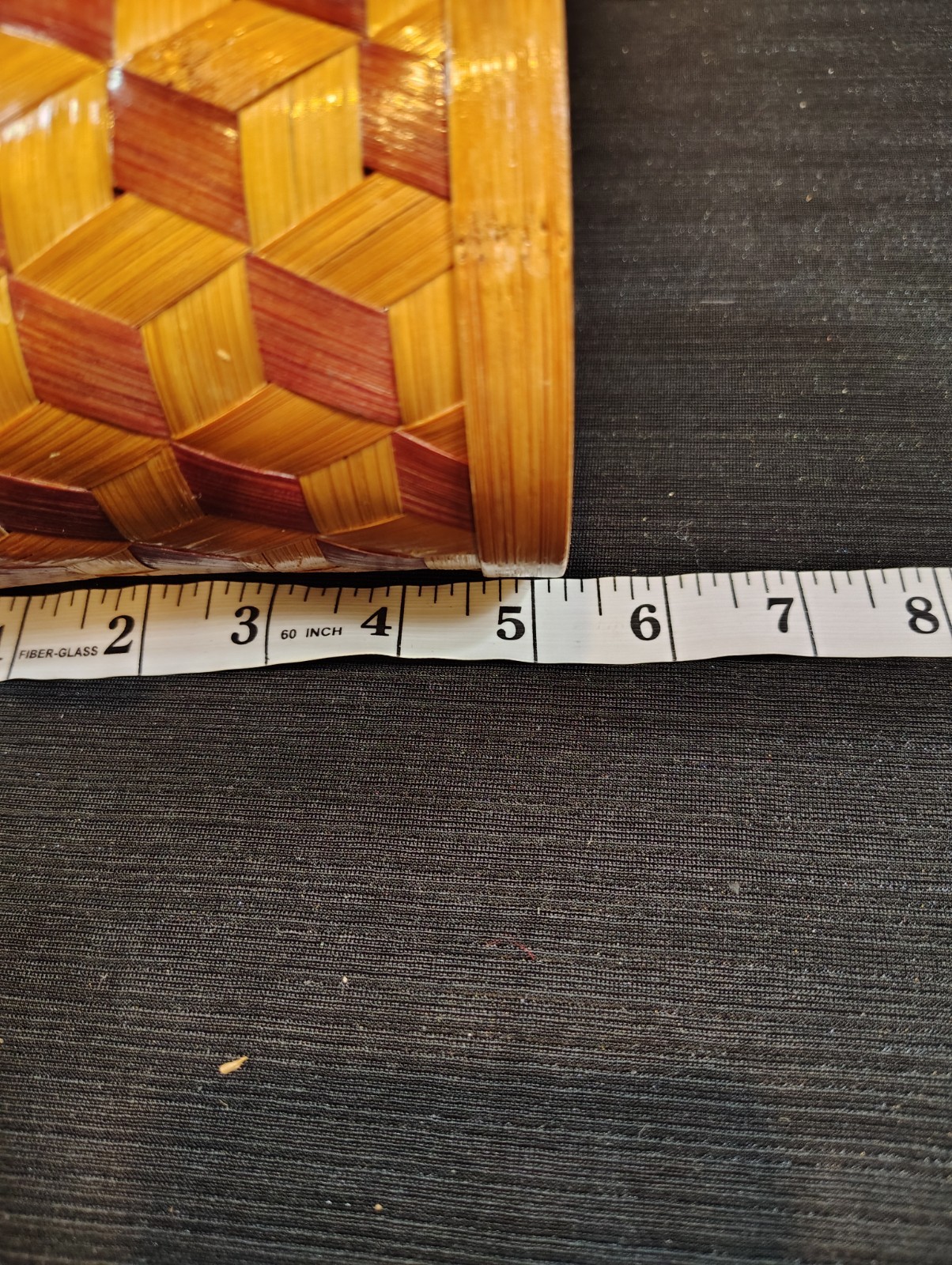 VTG, Woven Bamboo, Nesting Containers W/ Lids, Geometric, Baskets, Storage, Art