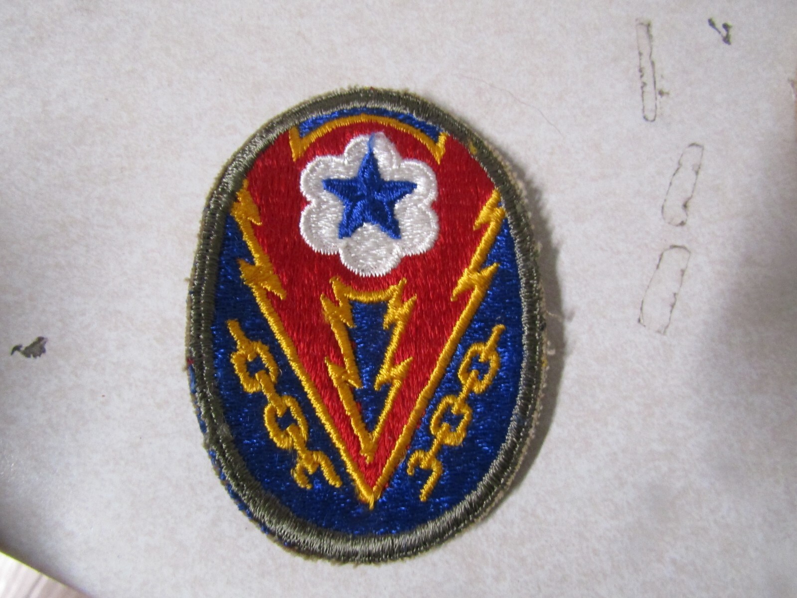 MILITARY PATCH OLD ORIGINAL WW2 ERA US ARMY ETO EUROPEAN THEATER OF OPERATION #3