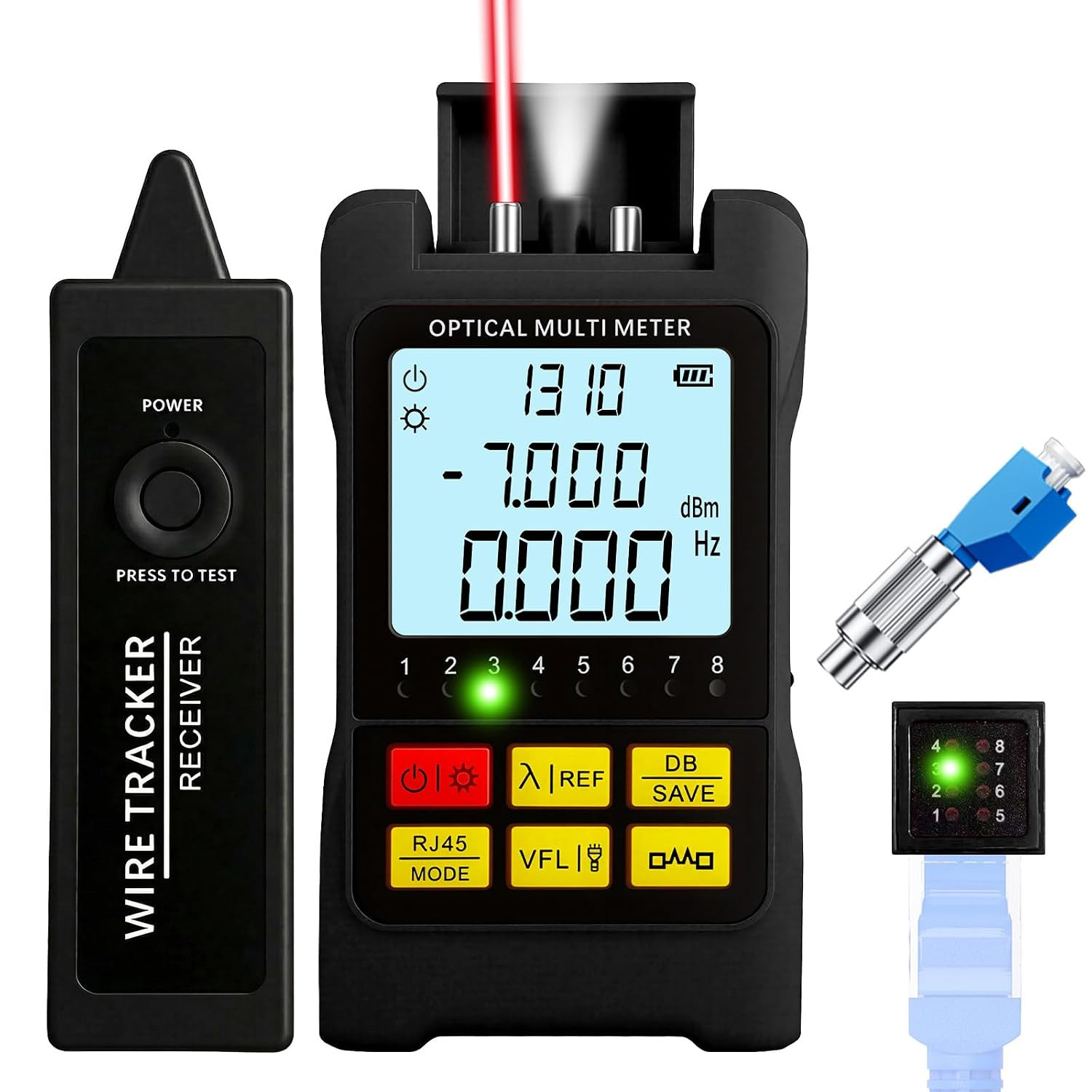 5-in-1 Portable Fiber Optic Cable Tester with Power Meter and Network Test Funct