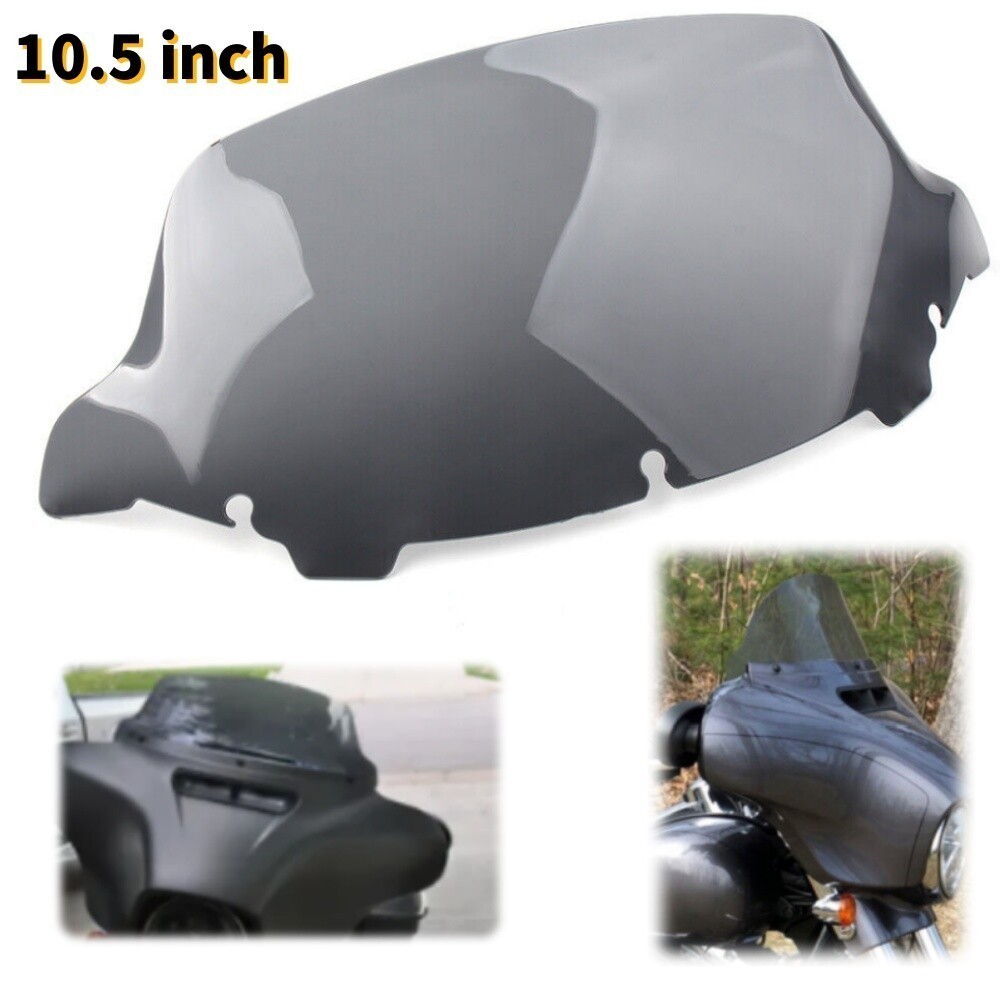 2014-2023 Smoke 10.5" Wave Windshield Windscreen For Harley Touring Street Glide