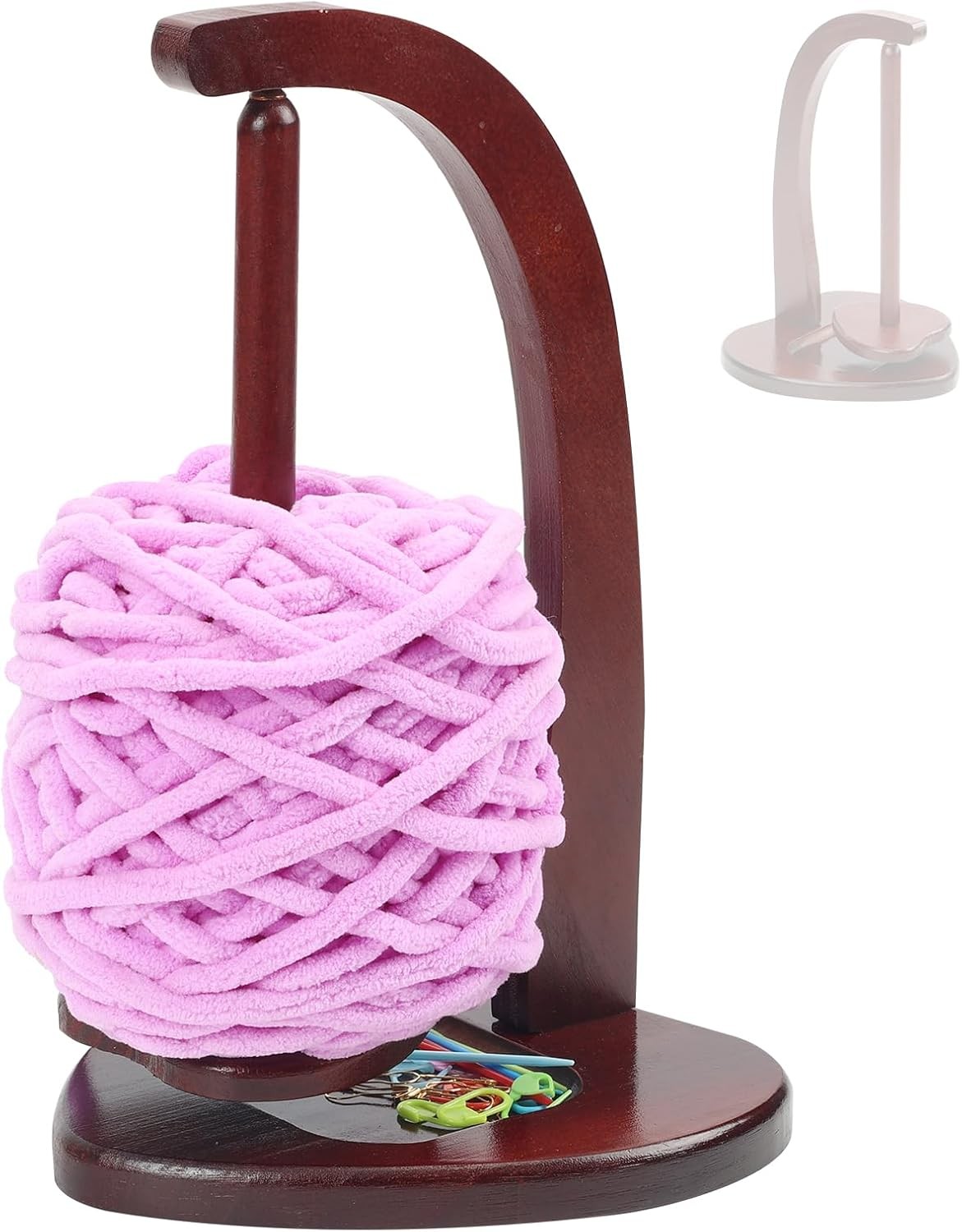 Magnetic Wooden Yarn Holder Spinner for Crocheting Knitting Gifts