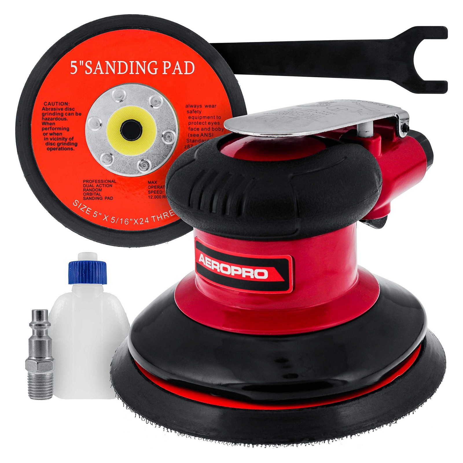 Professional Heavy Duty 5" Dual-Action Random Orbit Air Palm Sander with Both...