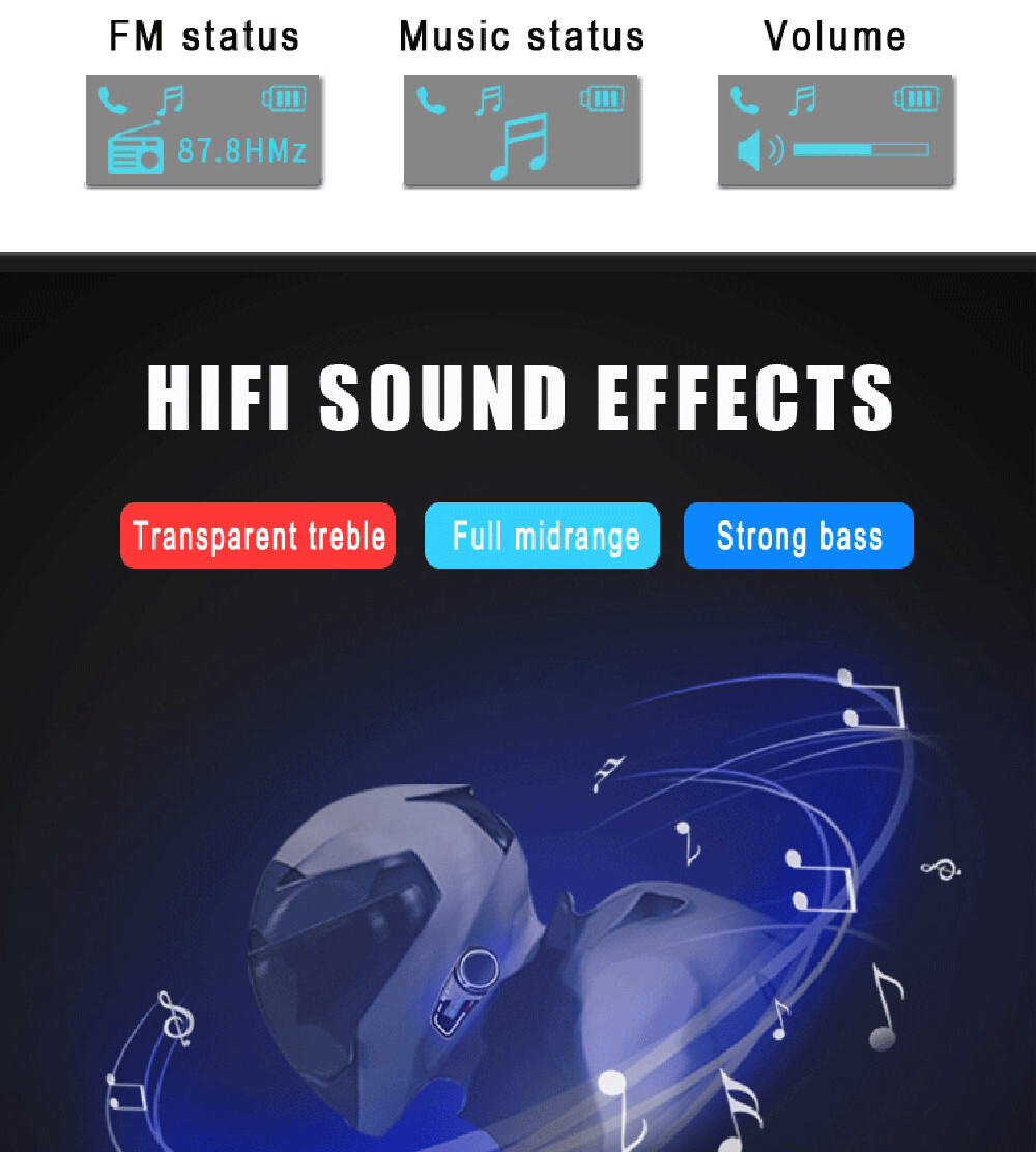 Bluetooth Intercom Headset 1000M 6 Riders Group Helmet Communication System