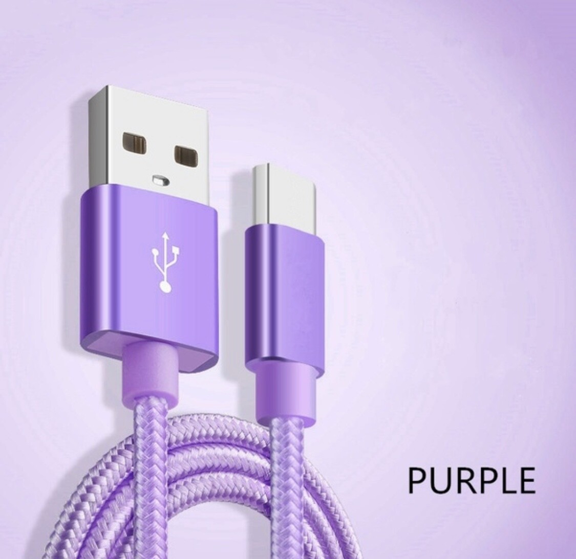 LOT OF 3 Type-C Nylon Braided Data Sync Charging Cord USB-C Fast Charger