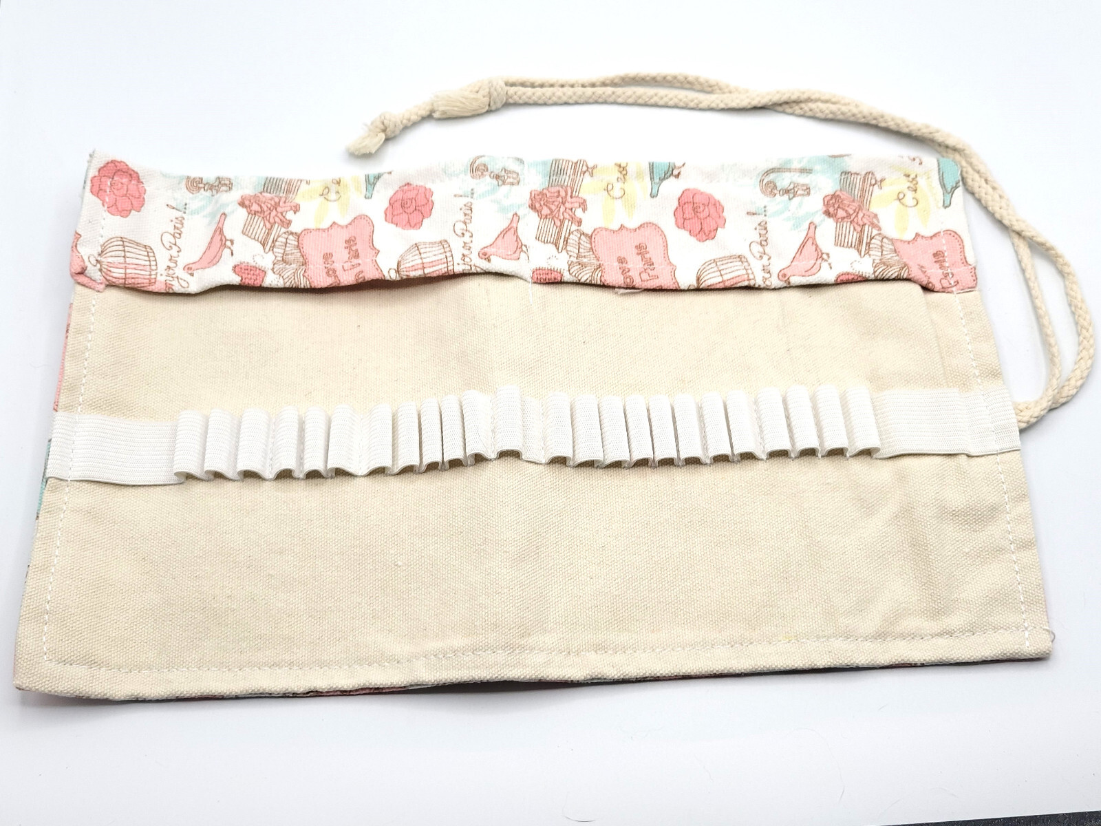 Handmade Fabric Crochet Knit Paint Brush Easy to Carry Holder Pink Design