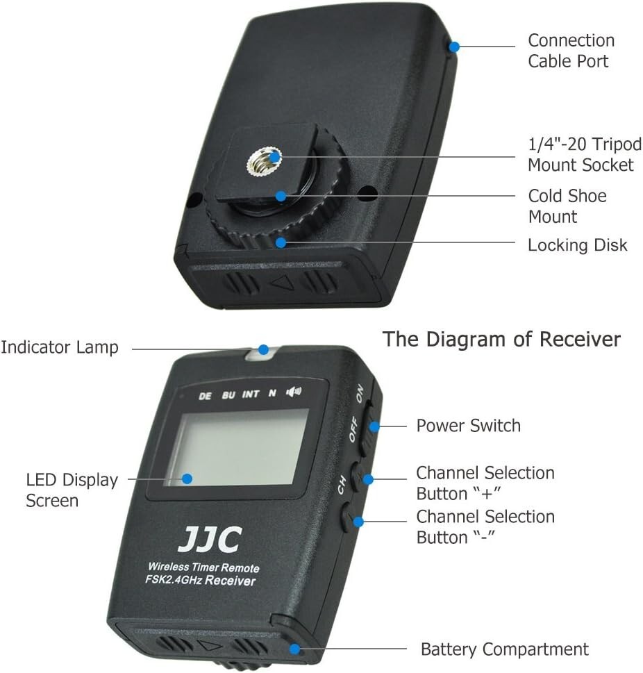 JJC WT-868 100m Wireless LCD Intervalometer Timer Remote For Sony