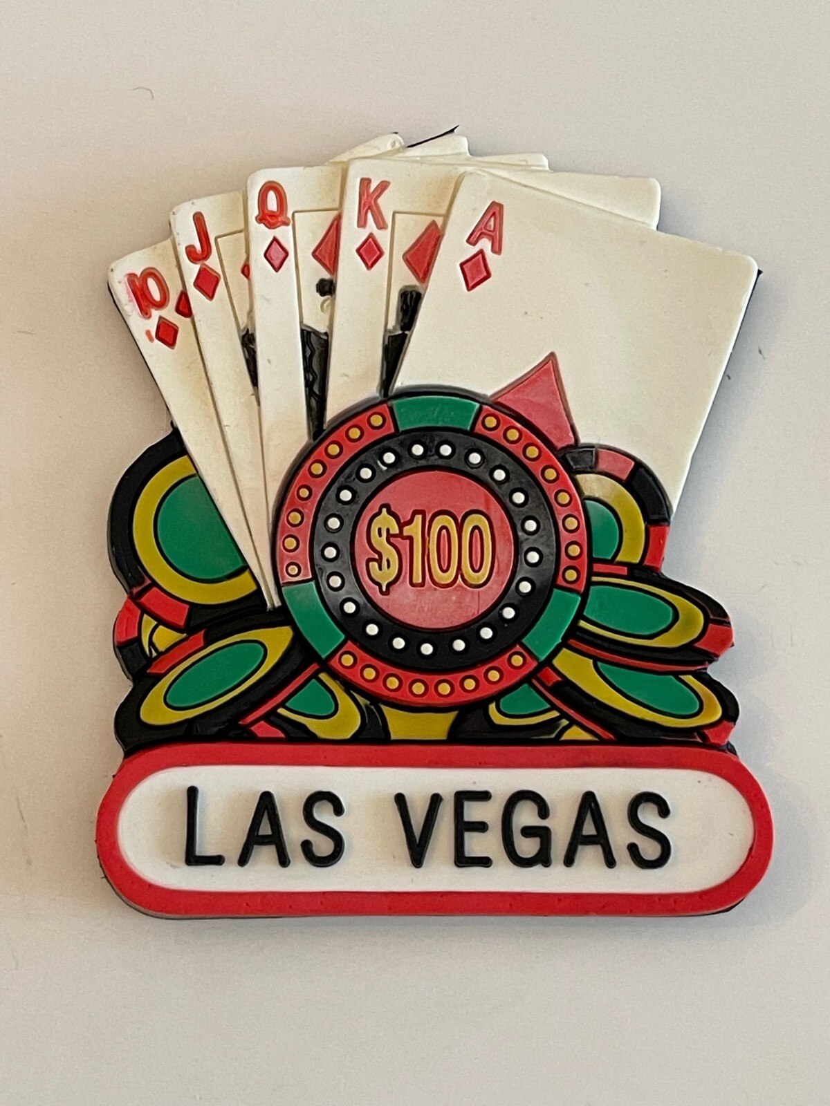Las Vegas Casino Magnet Diamond Royal Flush Chips Poker