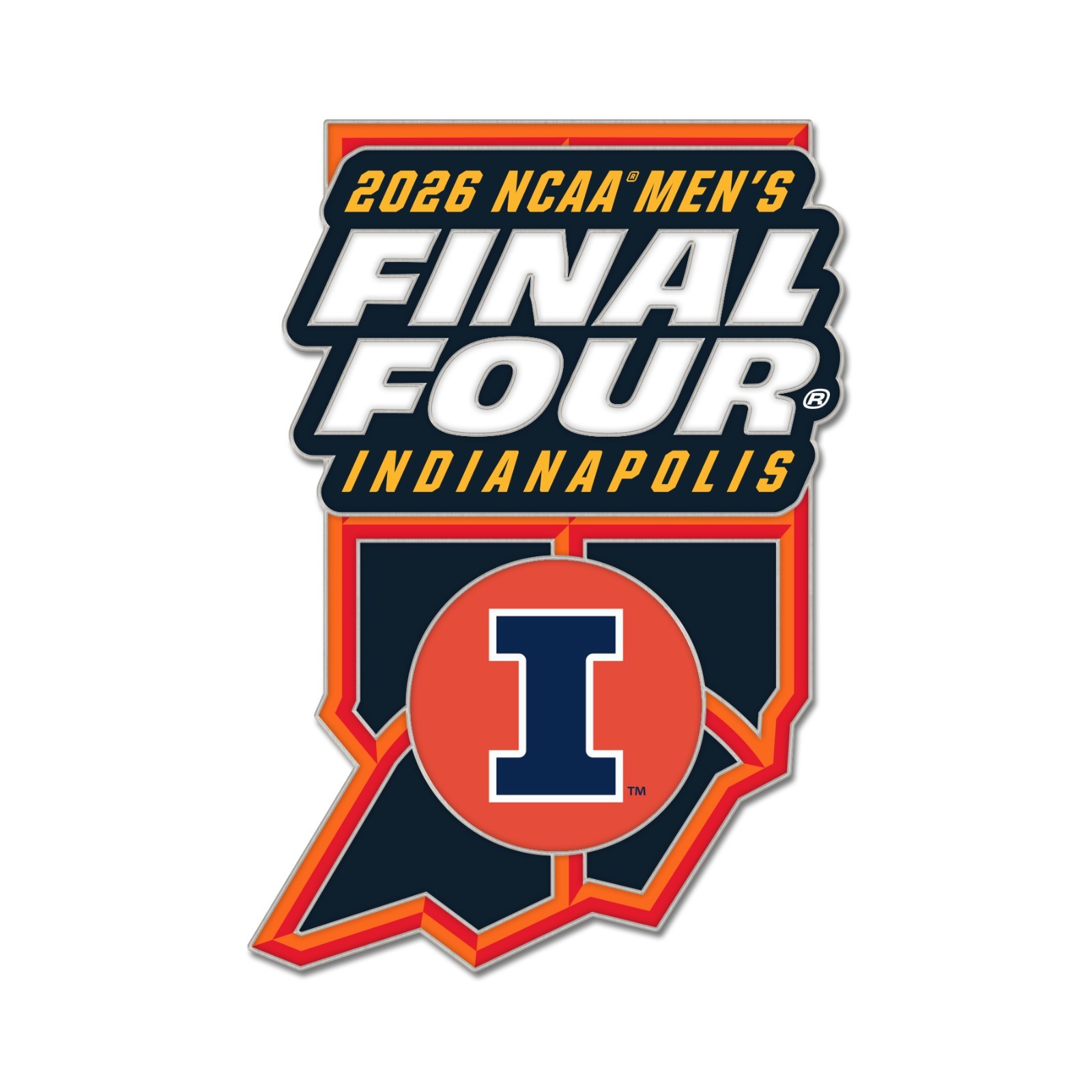 2026 Men's NCAA Final Four Illinois Fighting Illini Lapel Pin