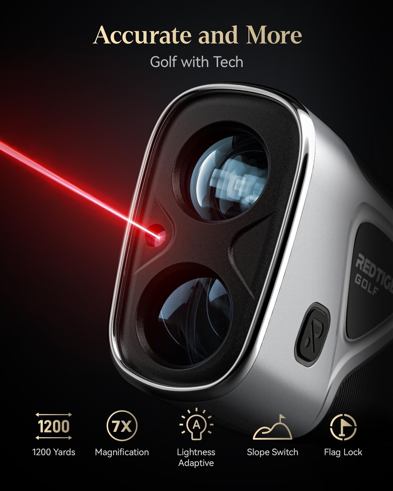 REDTIGER Range Finder Golf, 1200 Yards Golf Rangefinder with Slope, Light-Ada...