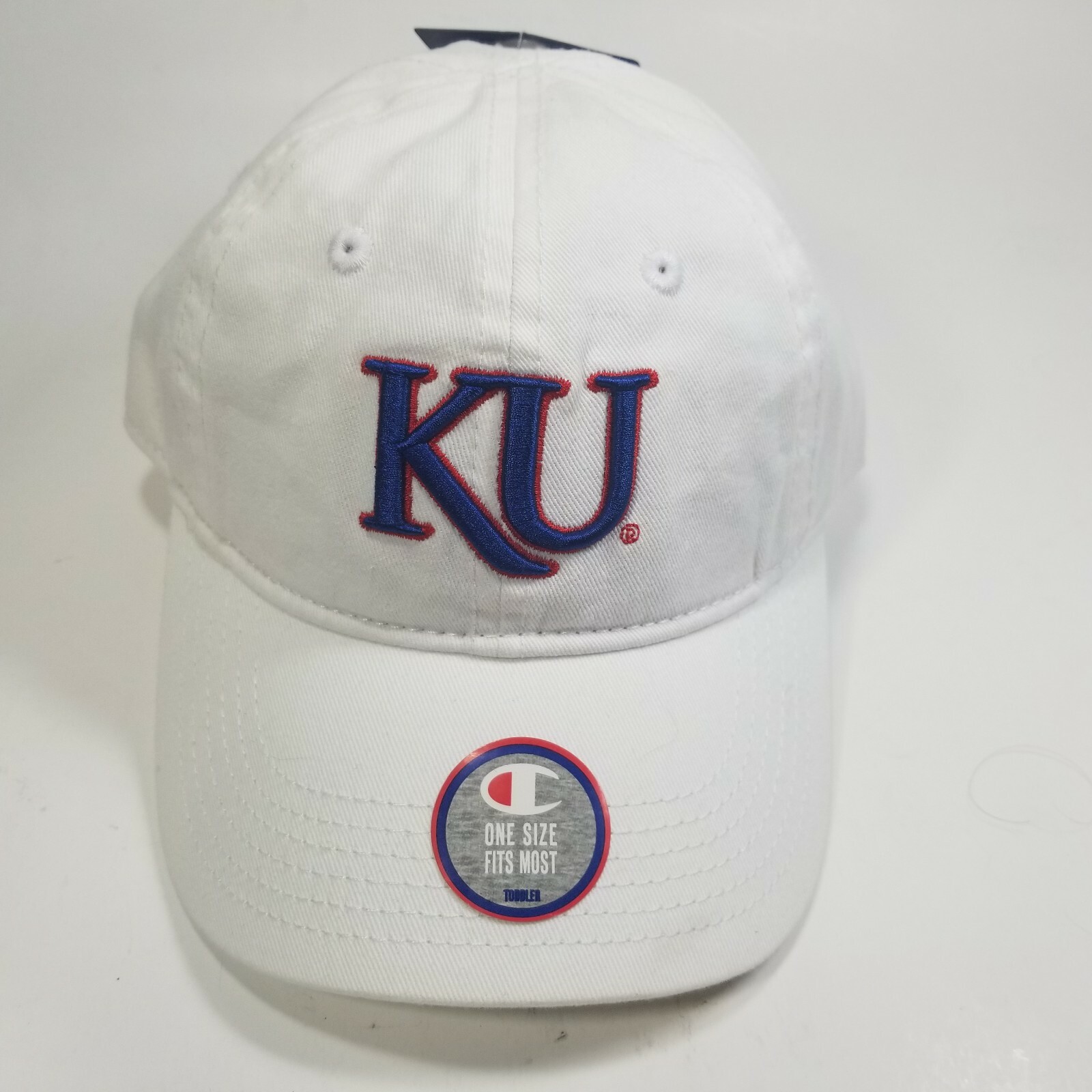 Toddler Size Kansas University Jayhawks White Champion Cap Hat Adjustable