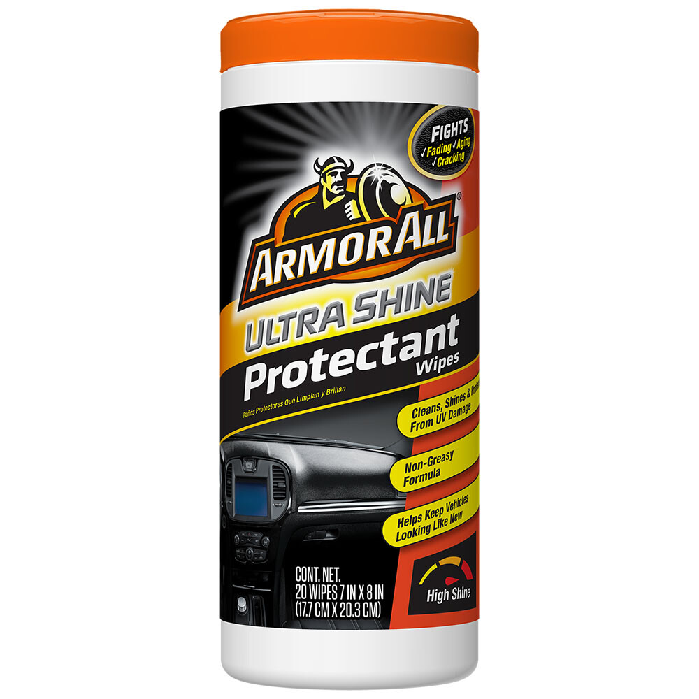 Armor All 20 ULTRA SHINE PROTECTANT WIPES Ultimate High Gloss Shine AUTO CARE