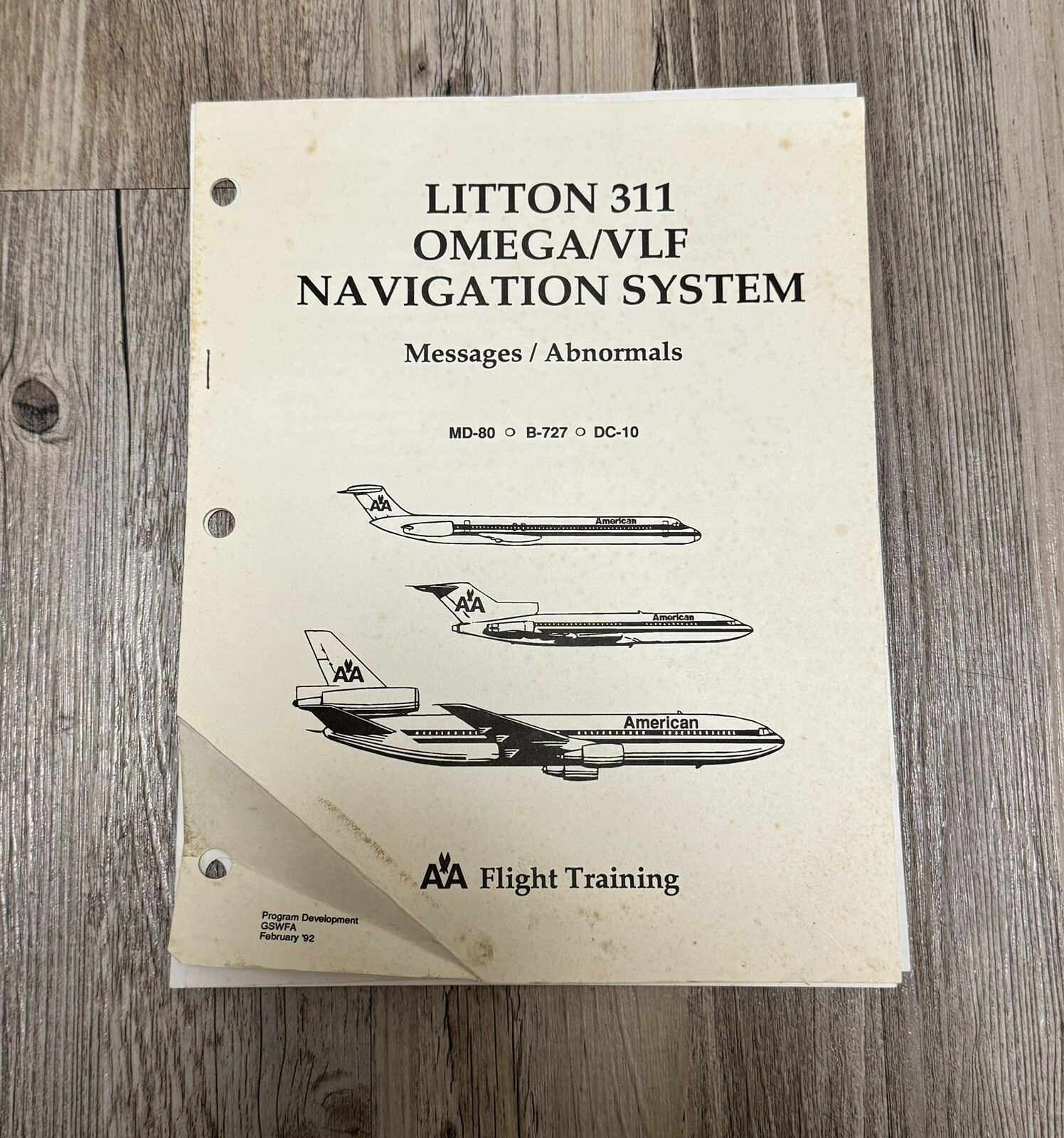 Litton LTN-311 Omega/VLF Navigation System Pilots Guide 1992 Messages/Abnormals
