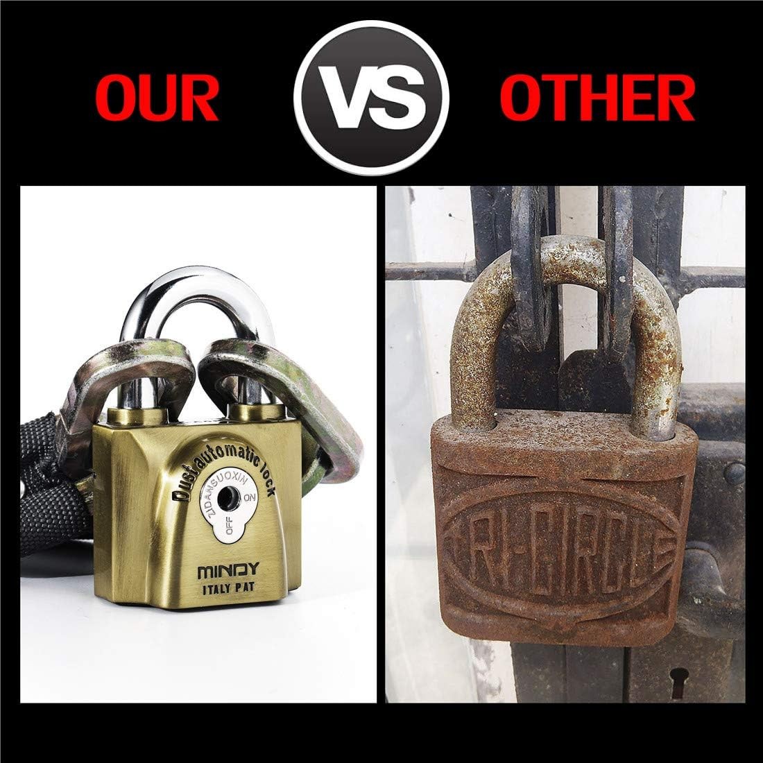 Mindy 60mm Heavy Duty Waterproof Keyed Padlock with 4 Keys