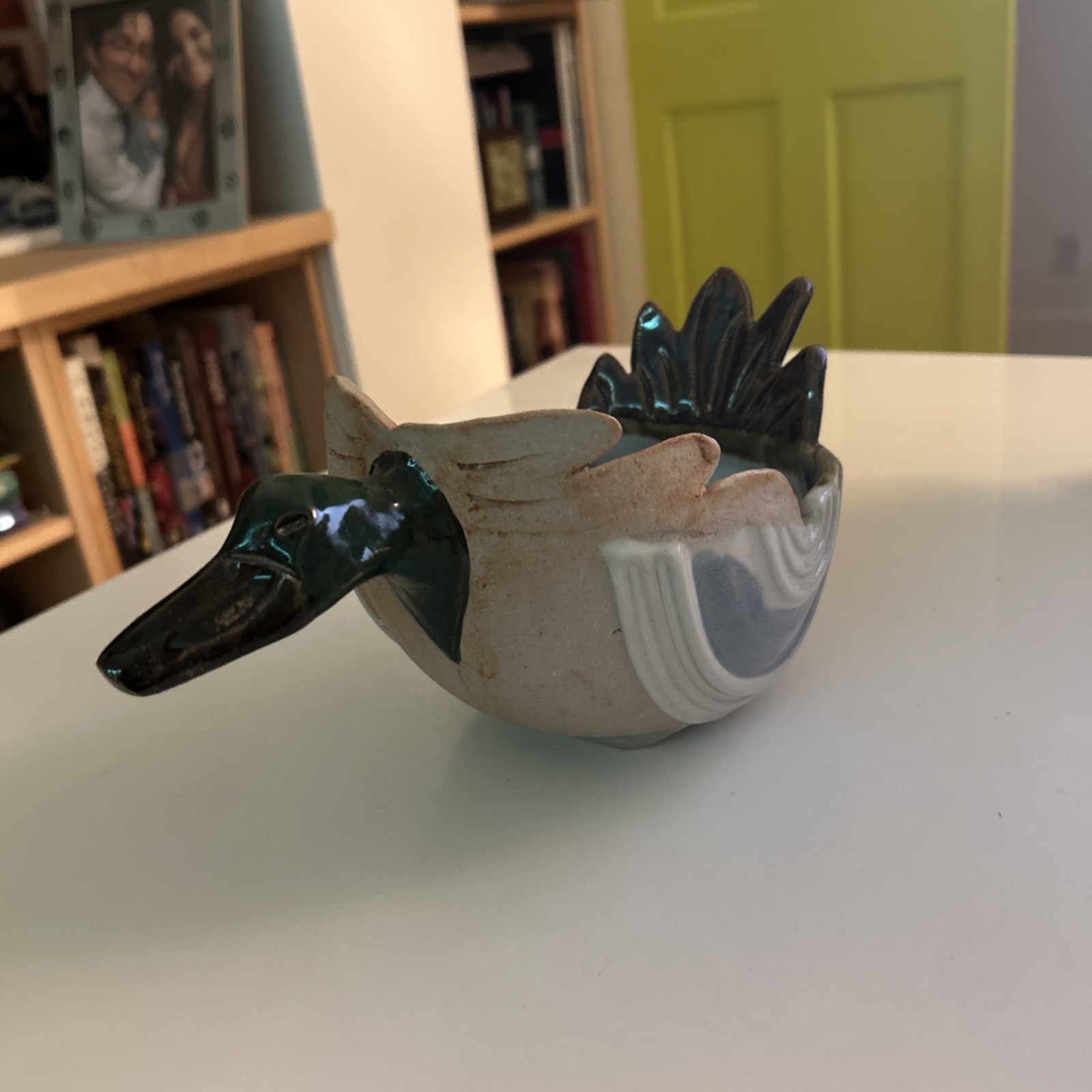Mallard Duck Planter Signed W/B