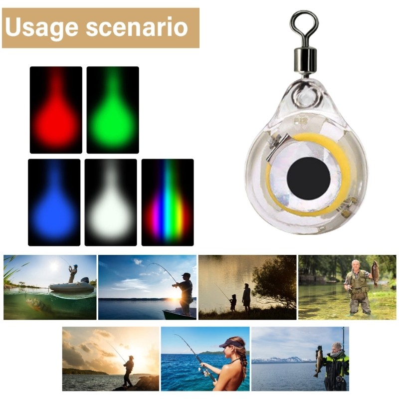 5Pcs Waterproofs Fishing Lamp Baits Lures LED Night Fishing Light Attractants