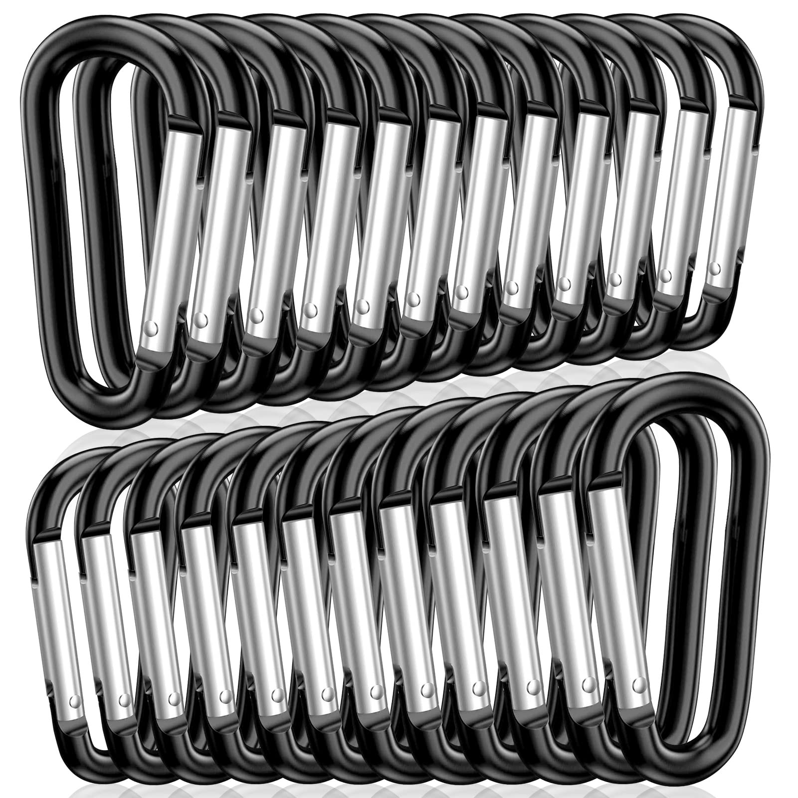 2" Aluminum D Ring Carabiners Clip D Shape Spring Loaded Gate Small Keychain ...