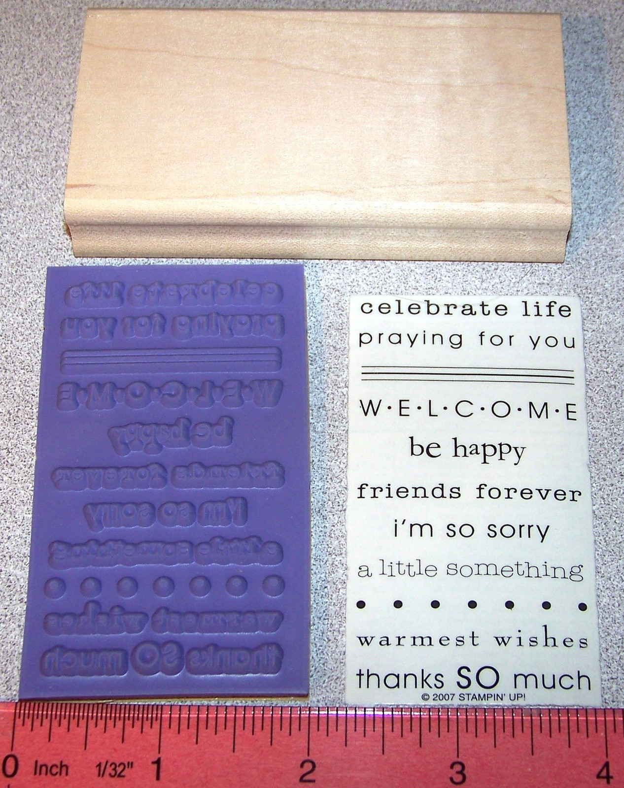 thanks so much Rubber Stamp be happy welcome sorry by Stampin Up So Many Sayings