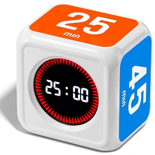 Visual Timer for Kids & Adults – Pomodoro Timer Cube with 5/10/25/45 Min