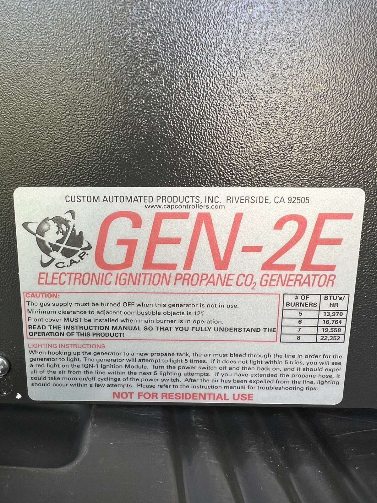 cap co2 generator