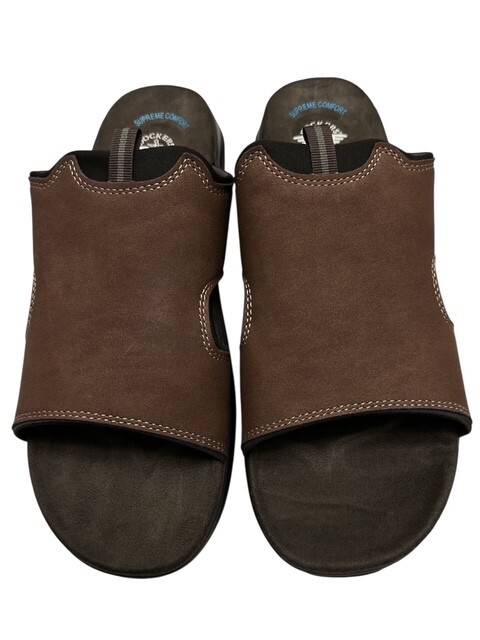 Dockers Mens size 12 Barlin Slide Sandal Shoe Brown Dark Tan Slip-On Open Toe
