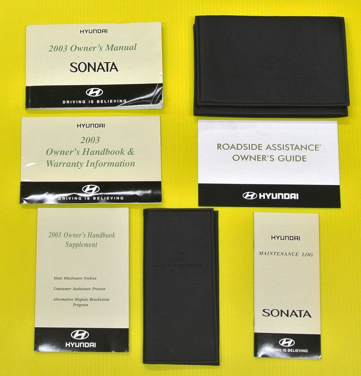 2003 Hyundai Sonata Owners Owner's Manual Set with Case