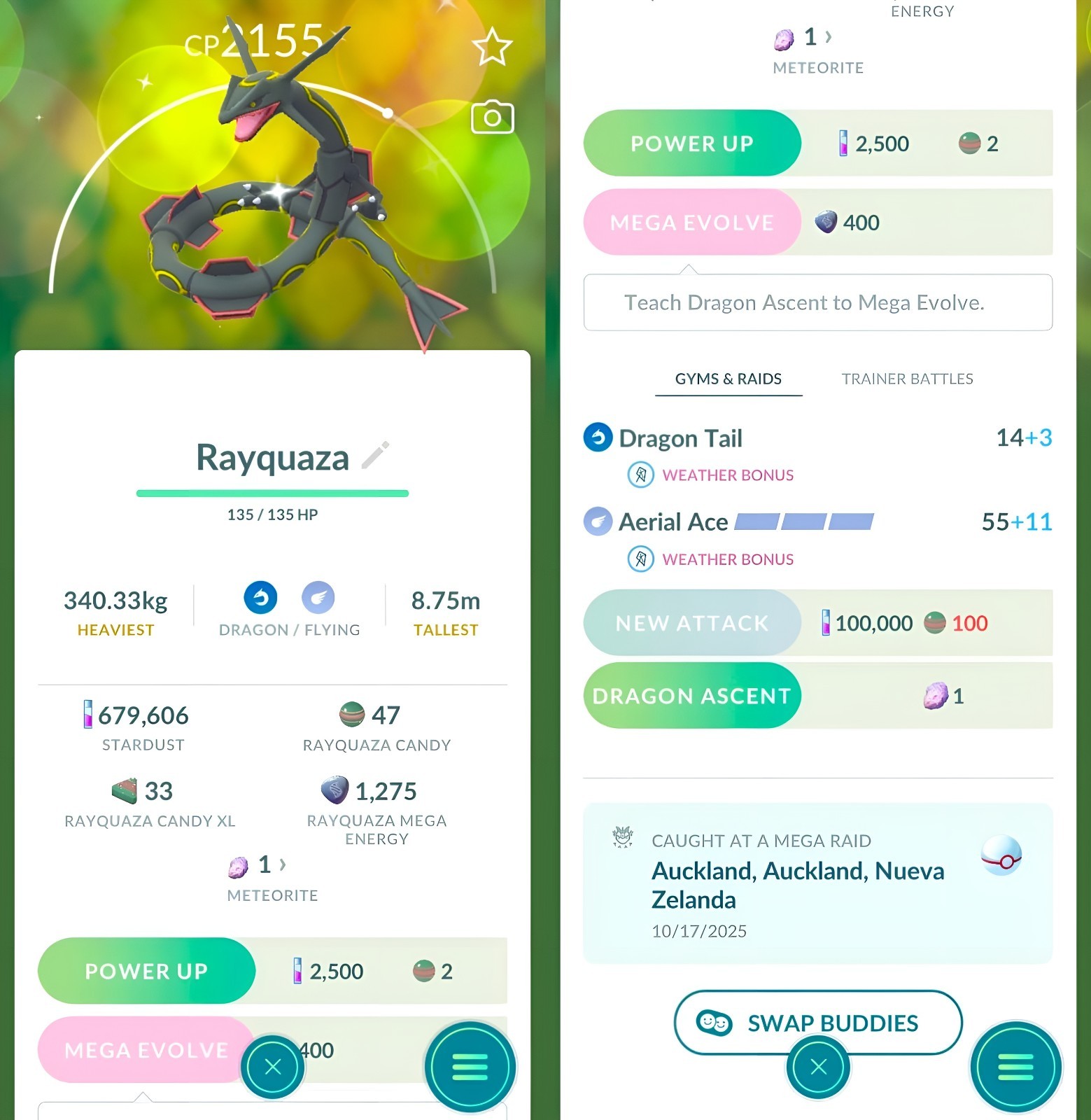 Shiny Rayquaza with and without Legacy | Registered several options | Tr-de Go✨