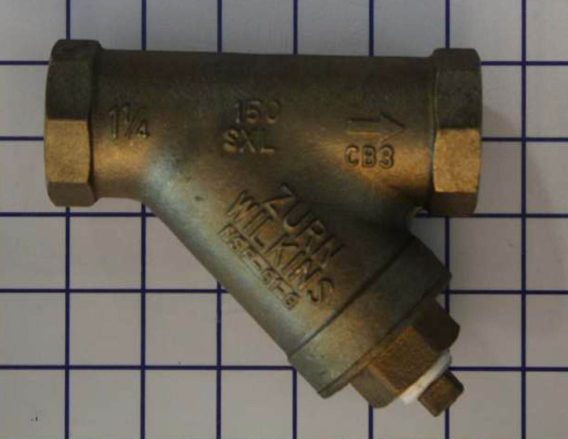 WILKINS Y Strainer: 1 1/4 in, NPT, Mesh, 0.0313 in Screen Size, Bronze