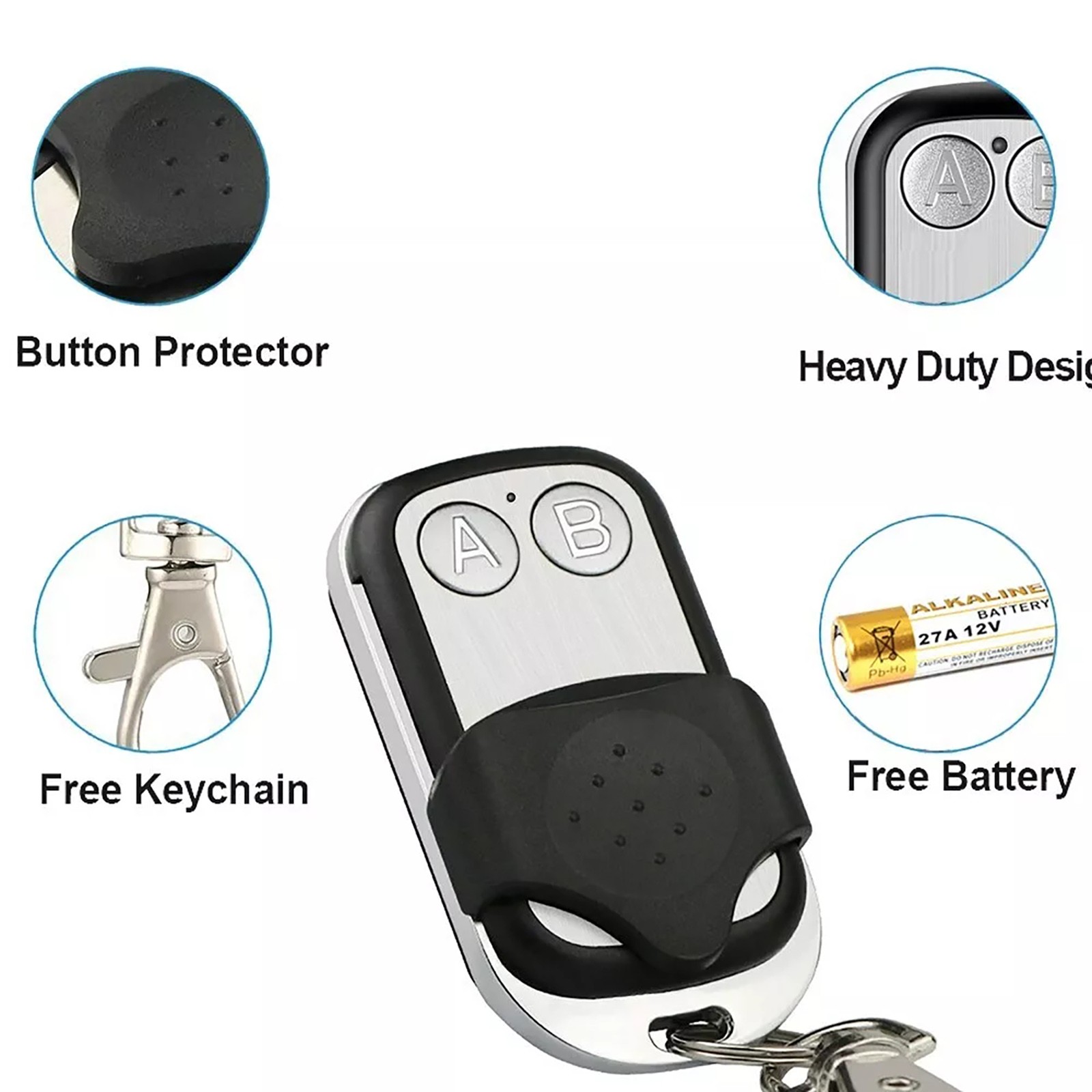 220V 2Ch 110V Relay Receiver Wireless Remote Control Switch for Garage/Gate