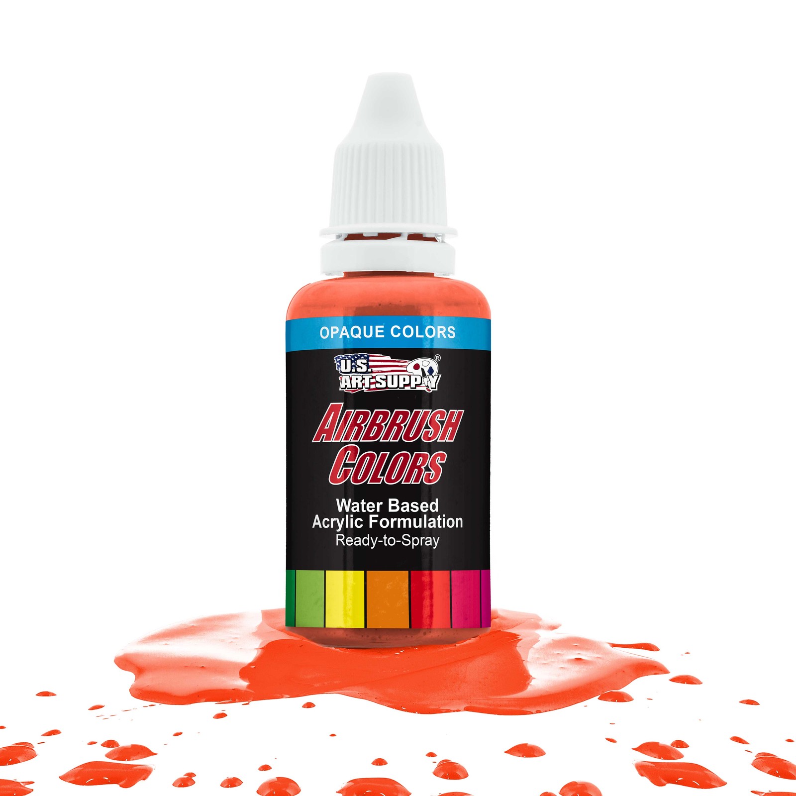 US Art Supply 1-Ounce Opaque Orange Airbrush Paint