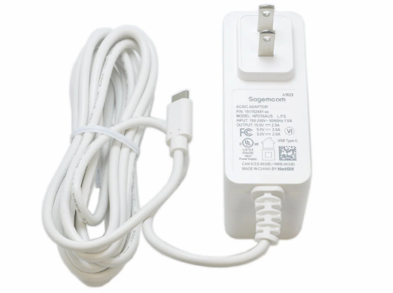 New Sagemcom USB-C DC Adaptor NPD36AUS 5V  9VFor T-Mobile 5G FAST 5688W Gateway