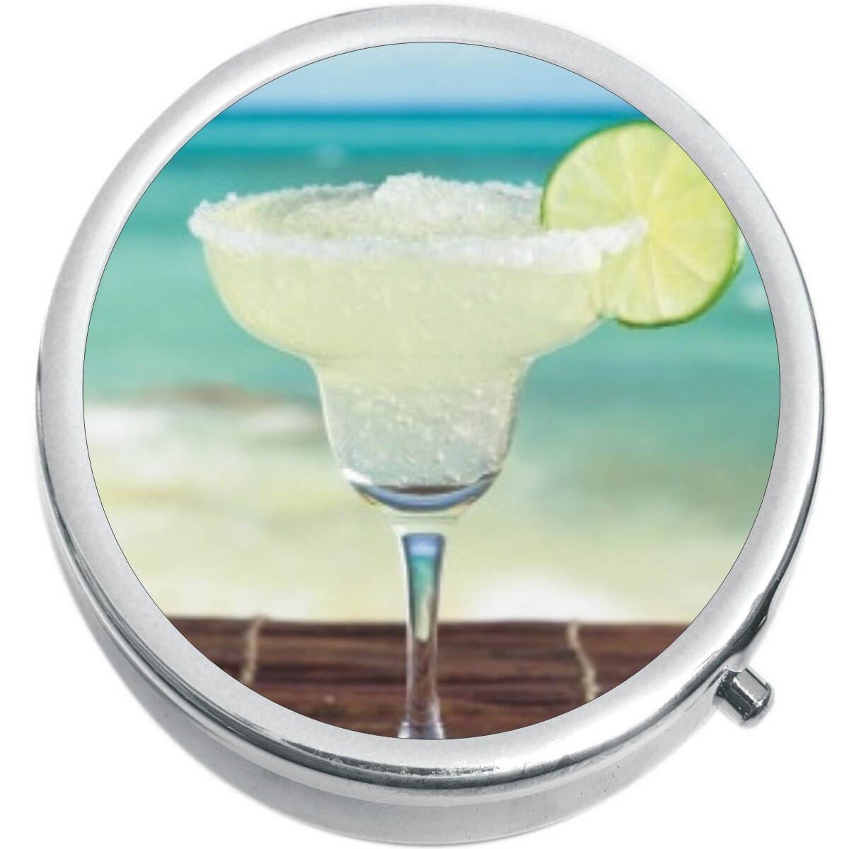 Margarita Beach Medicine Vitamin Compact Pill Box