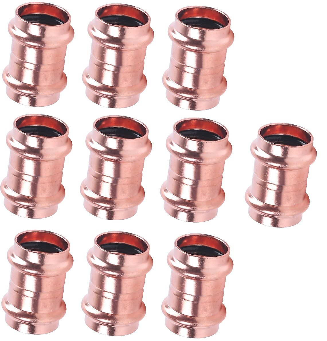 10) 1/2" Press Coupling Propress Press Copper Fittings with Roll Pipe Tube Stop