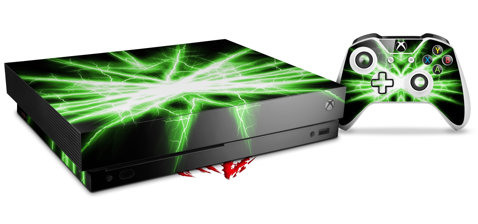 Skin Set for XBOX One X Lightning Green