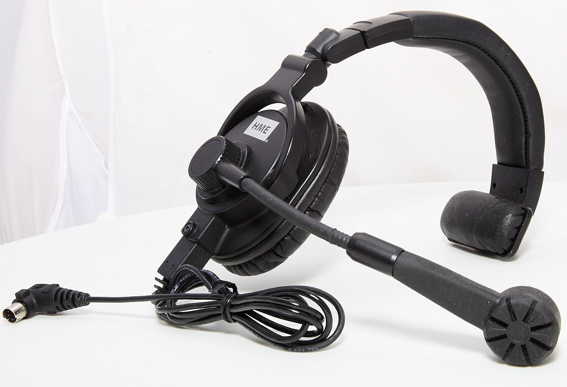 HME ClearCom HS25 Single Muff Intercom Headset With Dynamic Mic & Mini Din Plug