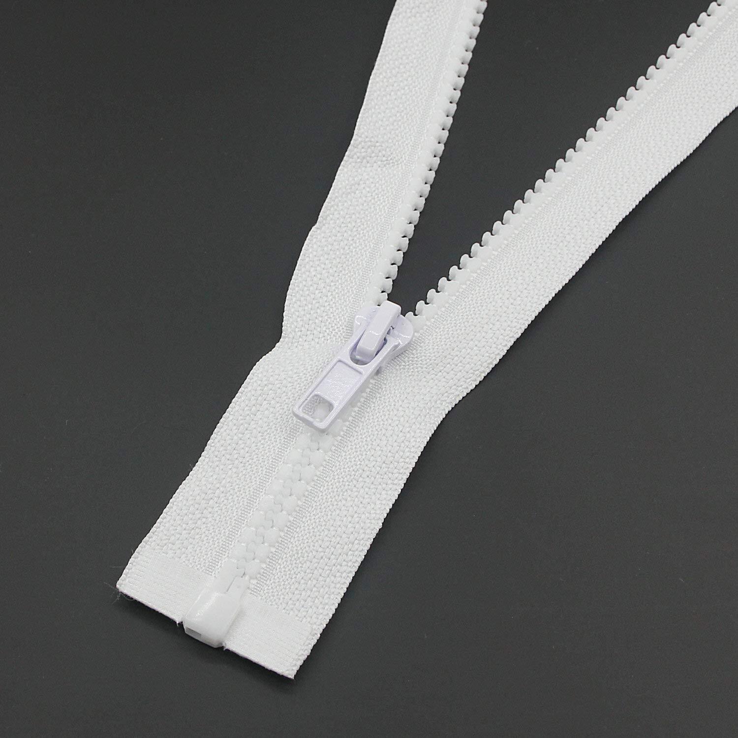 2PCS #5 22 Inch Separating Jacket Zippers for Sewing Coats Jacket Zipper Whit...