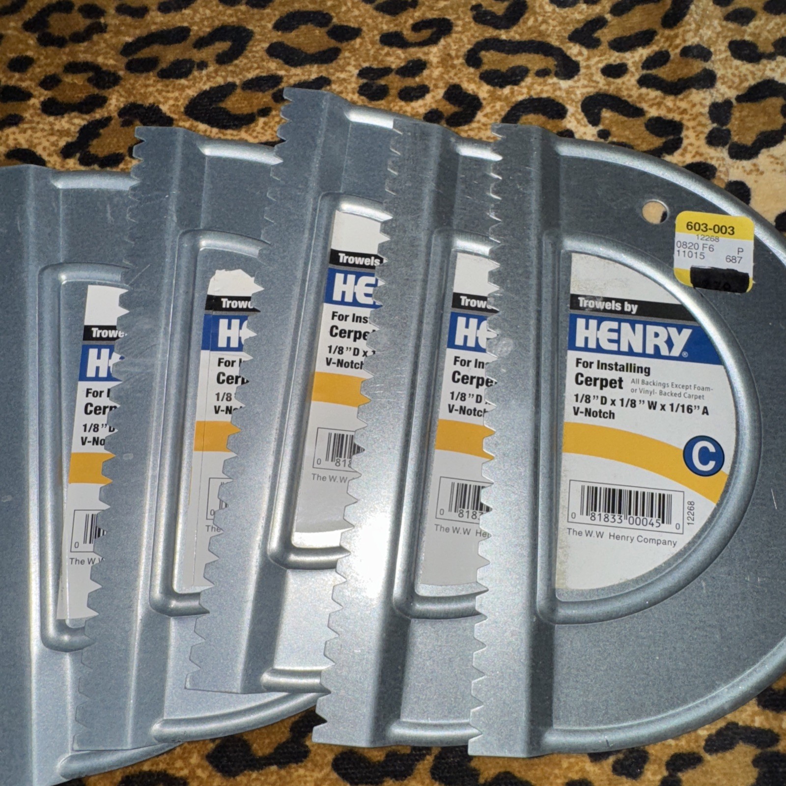 1/8x1/18x1/16 C Trowel V Notch For Installing Carpet Lot Of 8 Henry 1383