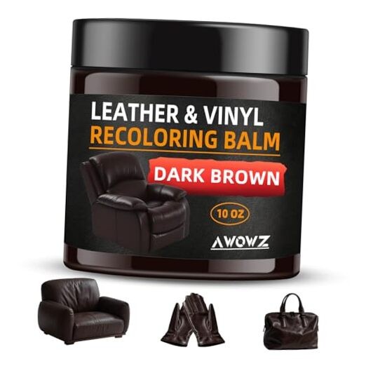 Leather Recoloring Balm - Scratch Repair & Color Restore Kit 10 OZ Dark Brown