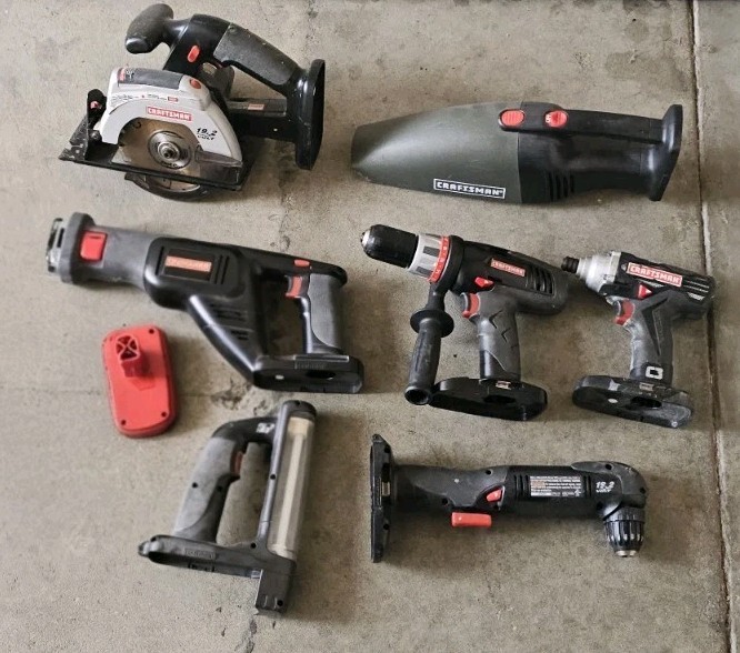 Craftsman C3 19.2V Cordless Power Tools & Battery Lithium Ion Lot Of 8 Works