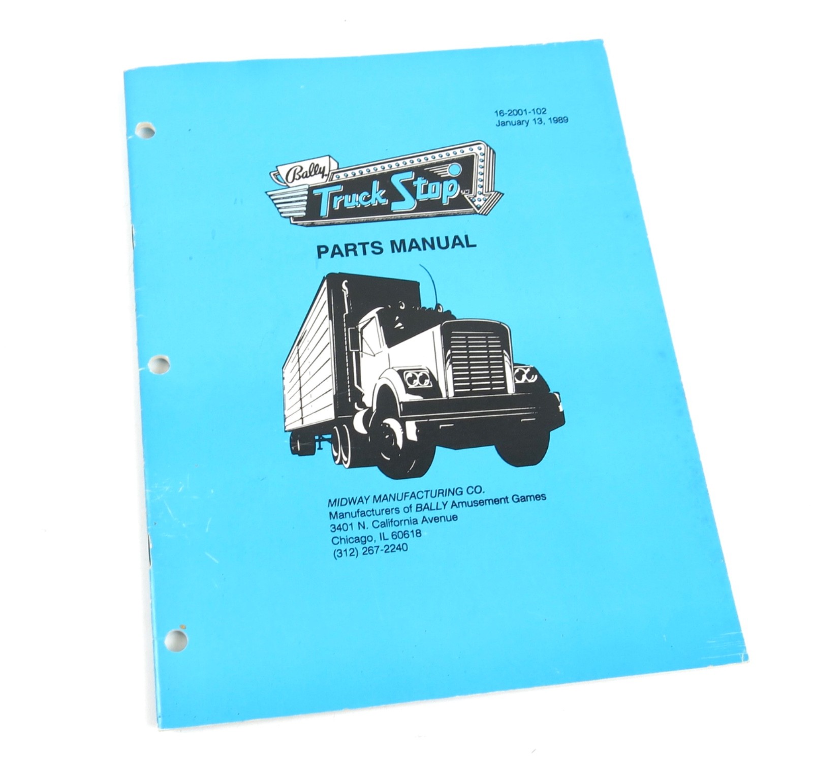 Bally Midway Truck Stop Pinball Arcade Game Parts Manual 1989