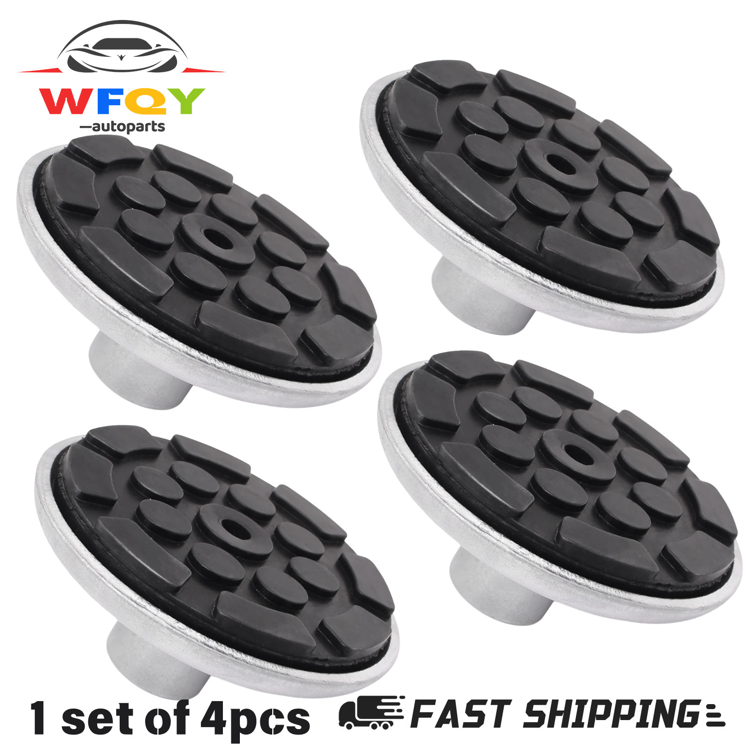 4Pcs  Round Lift Pad With Rubber Pad (1 1/2" Peg) For Atlas Automotive Equipment