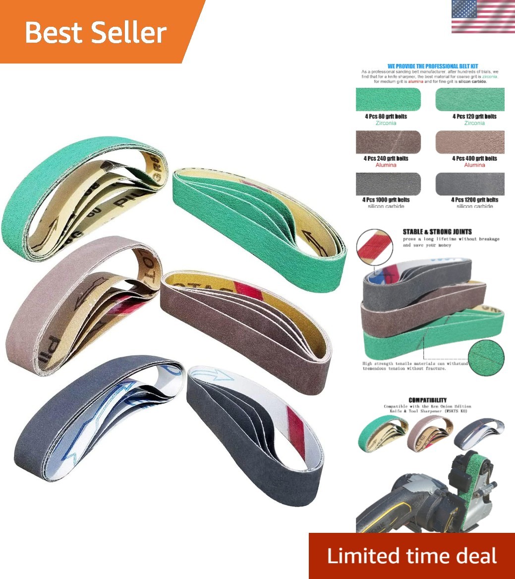 24 Pcs Ken Onion Edition Sanding Belt Kit - Optimal Grits for Knife Precision