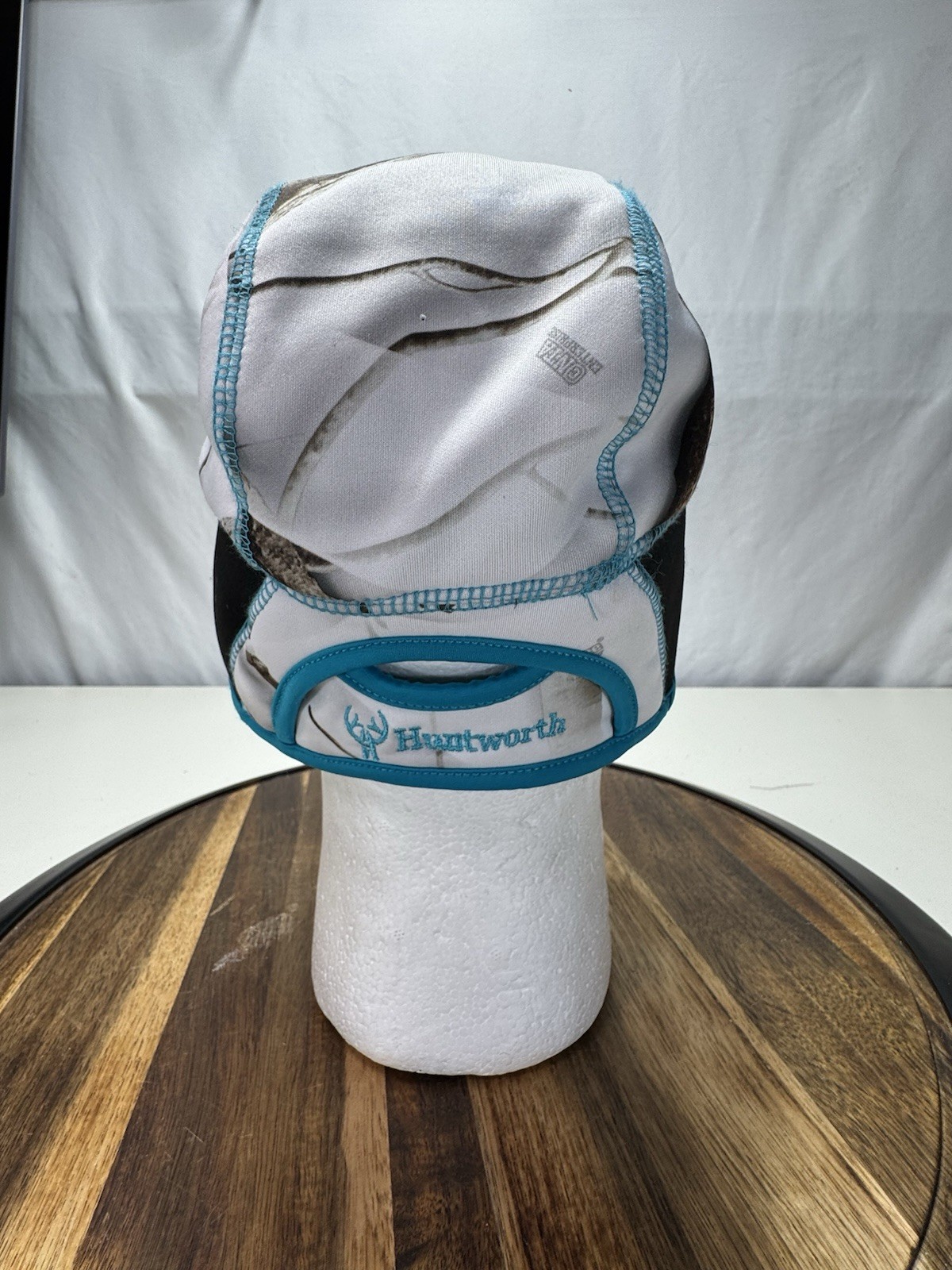 HUNTWORTH Beanie Hat Winter Camo Knit Cap Blue CAMO Skull Ponytail Hole