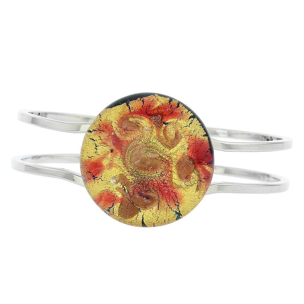 GlassOfVenice Murano Glass Venetian Reflections Metal Bracelet - Sparkled Swirl